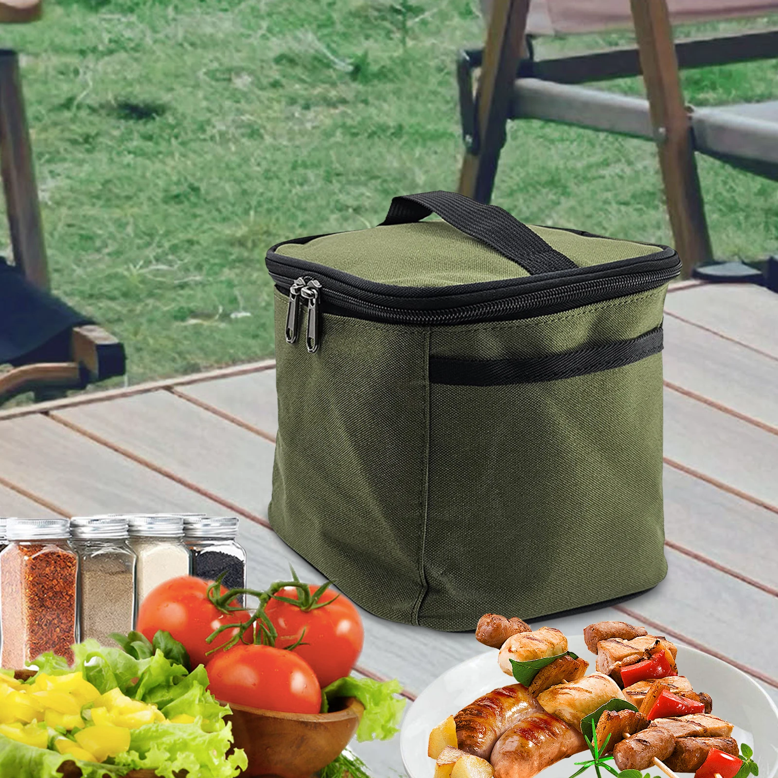 Imagem -02 - Bolsa de Especiarias Portátil para Piquenique Tableware Carry Bolsa Camping Storage Bolsa Vazio Equipamento de Cozinha Viagem Mochila Exterior