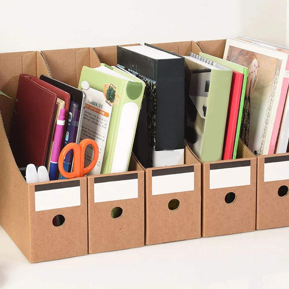 1 ensemble de support de rangement de fichiers de bureau avec 5 boîtes indépendantes, organisateur de documents pour le bureau et la maison, boîte de support de fichiers