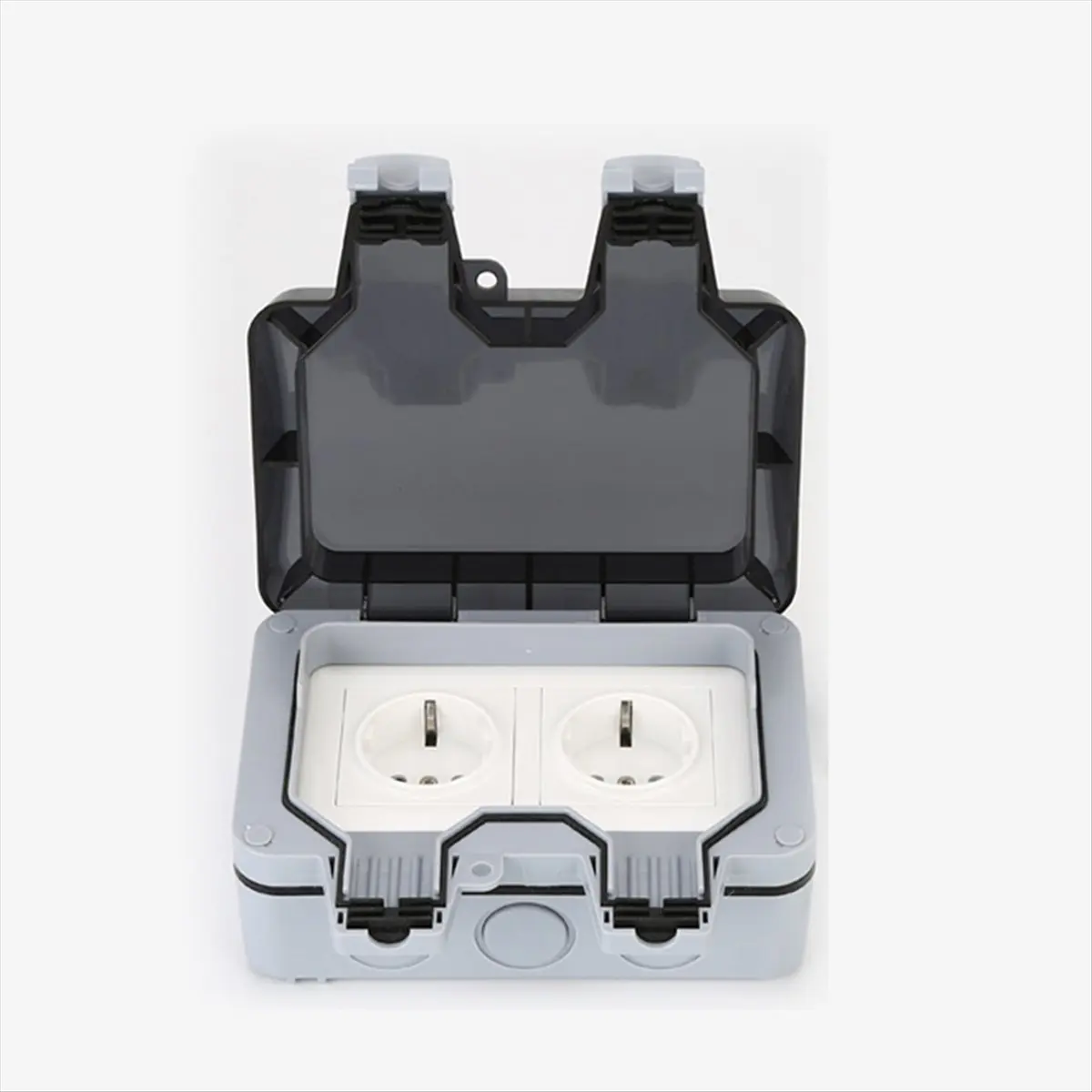 T34C IP66 16A Rainproof Charging Socket Outdoor Double Socket Waterproof Box EU Plug