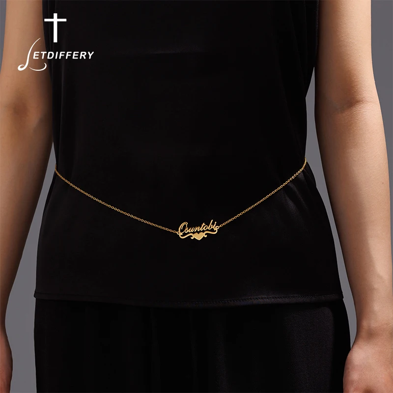 

Letdiffery Custom Name Waist Chain for Women Stainless Steel Personalized Handmade Rope Braided Belly Chain Sexy Body Jewelry