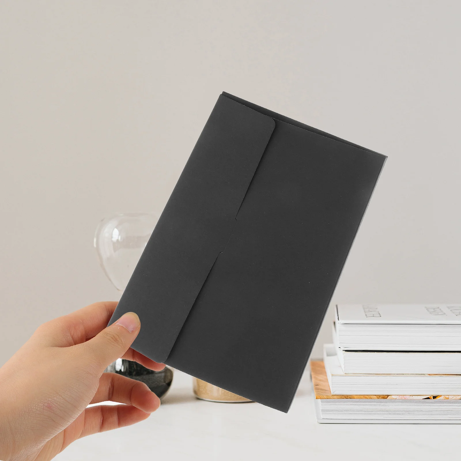 30 قطعة مغلفات نافذة كاملة الوجه إطارات صور من الورق المقوى الأسود لتقوم بها بنفسك إطارات صور حرفية لمعرض رسائل الصور البطاقات البريدية #3