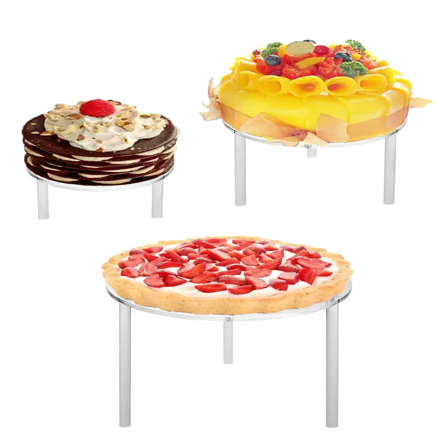 

Acrylic Dispay Stand for Cake Christmas Dessert Bakery 3 Tier Risers Holder Cupcake Rack Party Wedding Decoration