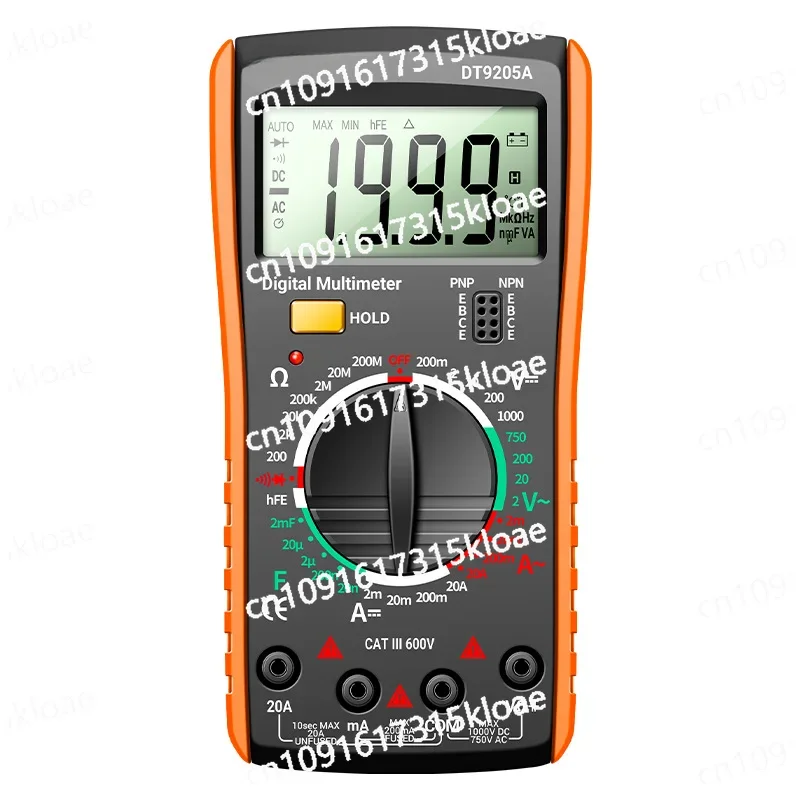 DT9205A multimeter, high-precision digital, multi-function, anti-burn