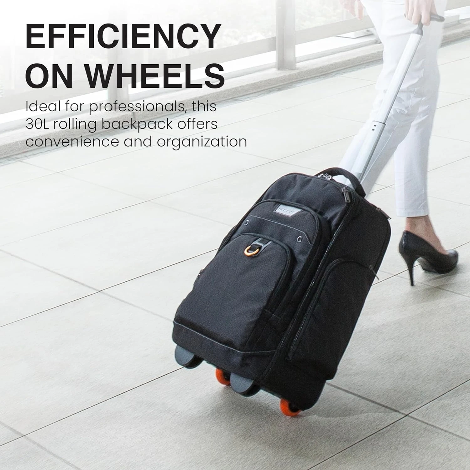

Wheeled Laptop Backpack, 13 to 17.3-Inch Adjustable Compartment, Backpack on Wheels for Adults,Rolling Backpack Carry-on Luggage