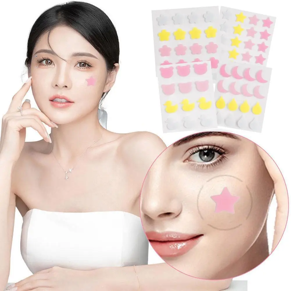 12-24 Pcs Color Star MASK Heart Shaped - Hydrocolloid Absorption For Maximum Clear Skin