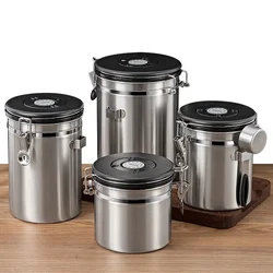 2.8L large capacity storage tank Stainless steel coffee bean sealed tank long-term lock fresh and delicious