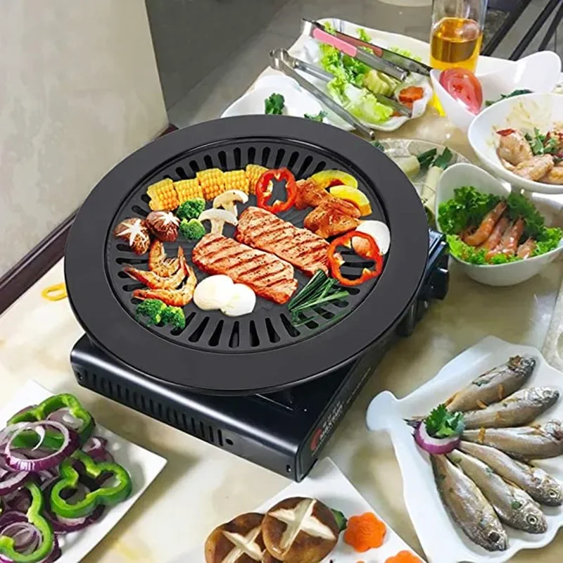 Smokeless Barbecue Grill Pan Gas Household Non-Stick Gas Stove Plate Electric Stove Baking Tray BBQ Grill Barbecue Tools Outdoor