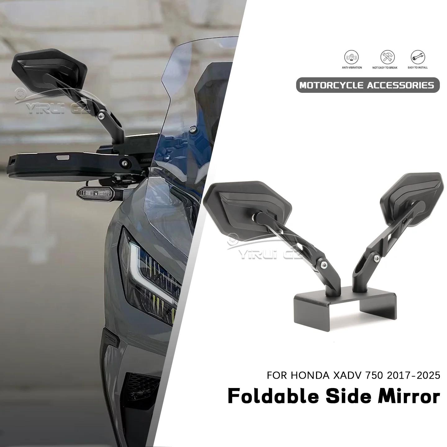 NEW Motorcycle Accessories FOR HONDA XADV 750 XADV750 2017-2025 New CNC Aluminum Foldable Rearview Mirror Adjustable Side Mirror