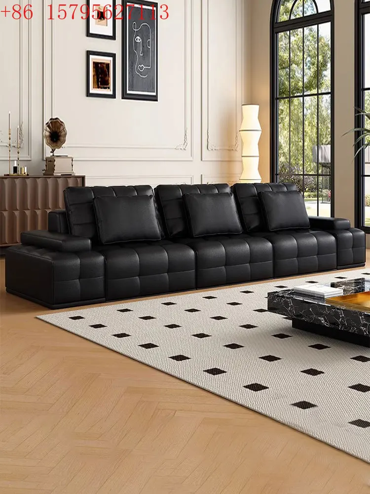 Leather sofa multi-functional adjustable telescopic intelligent remote control high-end electric