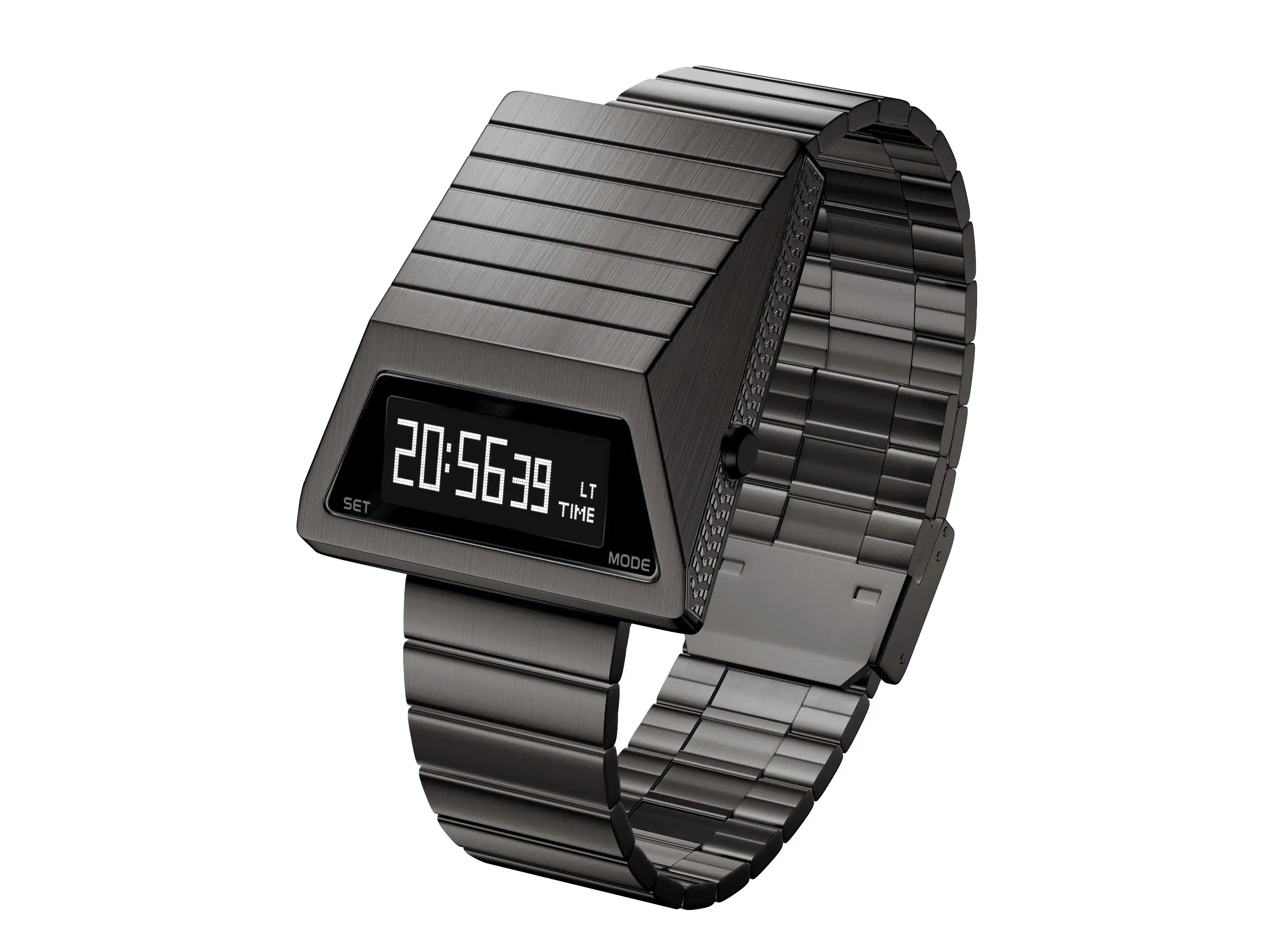 IB DESIGN Unique Metal Watches Digital Cyber Watches BENLY For Men Retro-futuristic Punk Fashion Led Electronic Watches S4000