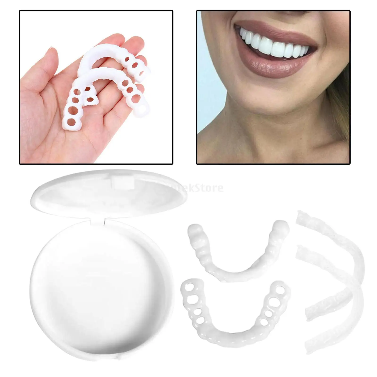 Silicone Snap Upper & Lower Veneers Instant Cosmetic False Fix Caps