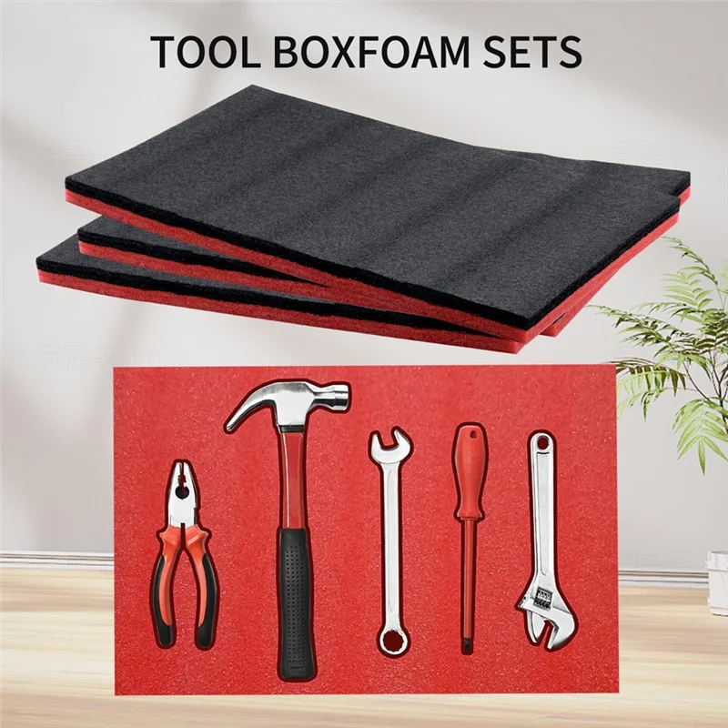 【A87T】Foam Insert Set(3 Pieces) For Tool Box Tools Organizer,Kaizen Sheets,Polyethylene Storage Sheets For Toolbox Hard Case US