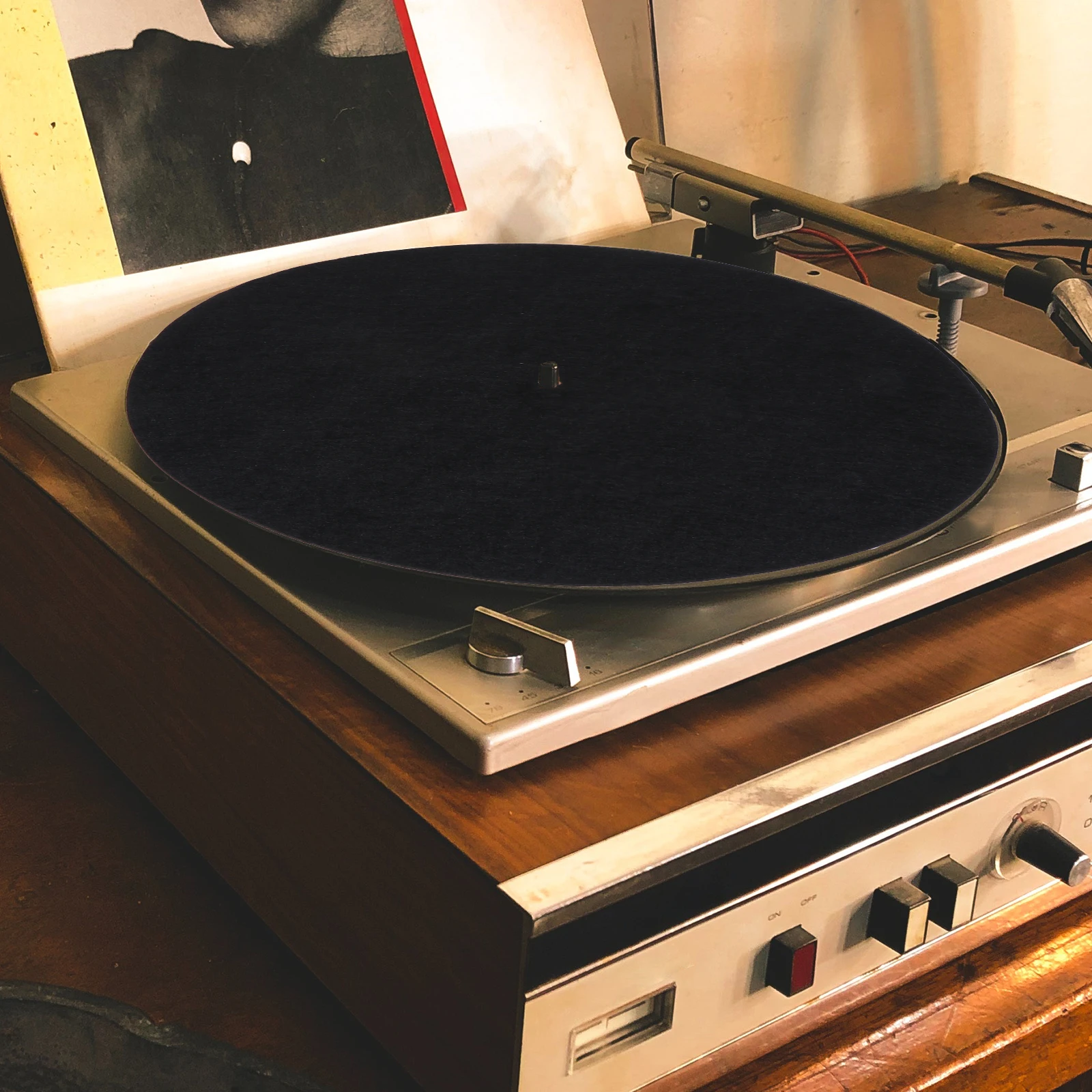 

2pcs Vinyl Record Protective Pad Felt Anti Static Mat Turntable Platter Accessories Black Disc Guard Reduction