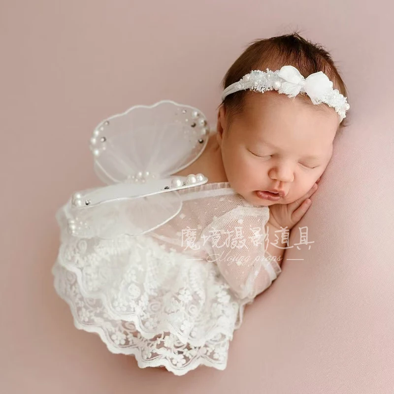 Puntelli per fotografia neonato per ragazze fatti a mano con ali di farfalla ad angolo di diamante stile fata per decorazioni per servizi fotografici in studio