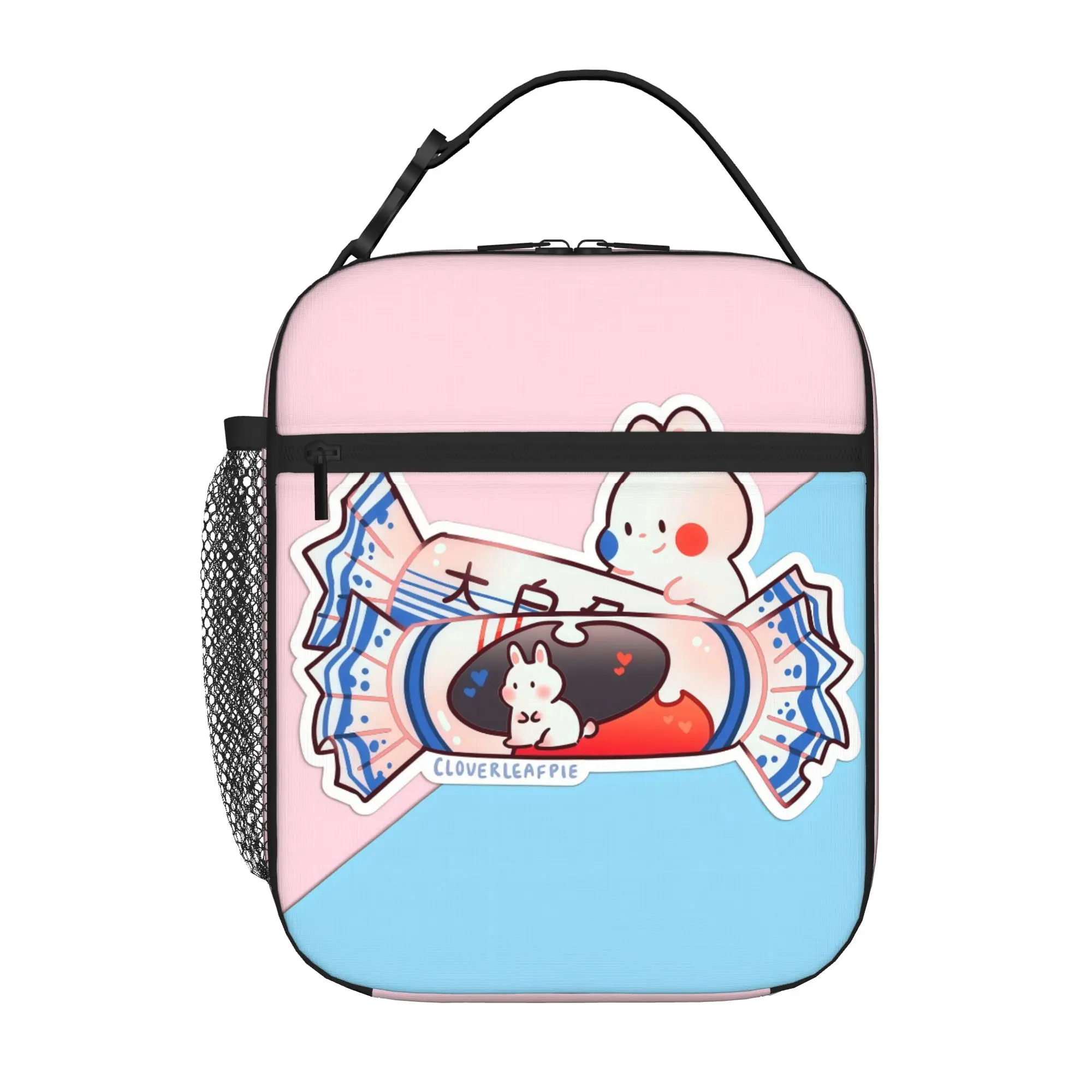 1 Piece Portable Lunch Container creamy sweet Zipper Closure Durable Pocket White Rabbit For Lunch Box Bag