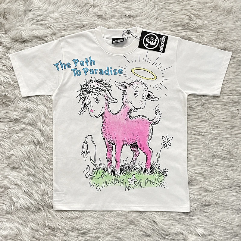 Pure Cotton Short Sleeve T-Shirt Youth Fashion Breathable Casual Style round Neck Print Design Summer Wear for Men And Women