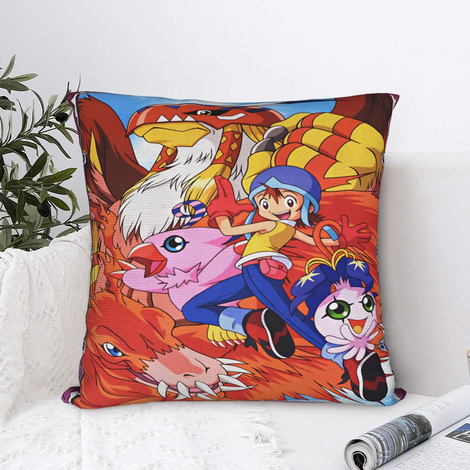 Чехол для подушки Digimon Adventure, мягкий чехол для подушки, модный чехол для подушки для дивана в гостиной