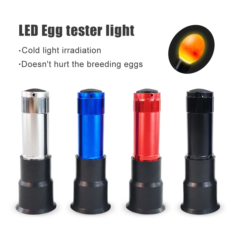 1Pcs LED Egg Tester Light Egg Candling Lamp Super Cold Incubation Equipment Chicken Tool Egg Detector Hatching with Flashlight