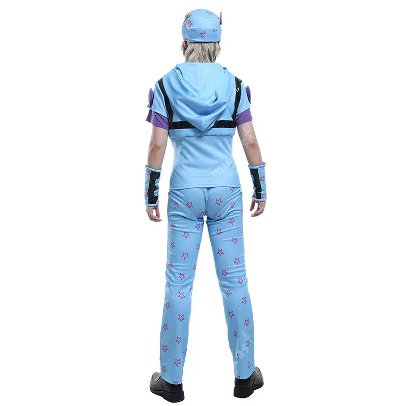 sisi 2233Anime JoJo's Bizarre Adventure Johnny Joestar Cosplay Costume homme uniforme bande dessinée pyjama haut pantalon chapeau bracelet Costume