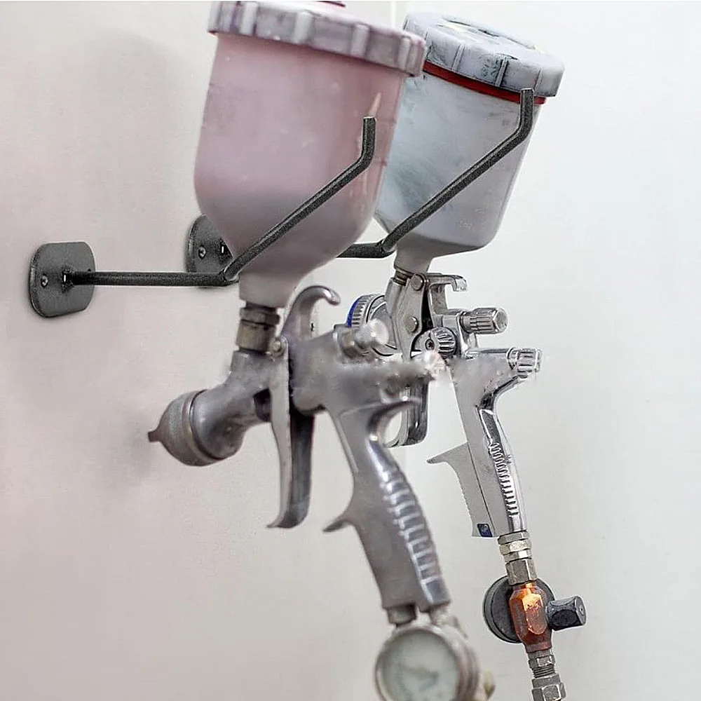 WENXING HVLP Gravity Feed Paint Spray Gun Holder Stand Wall Bench Mount Hook Booth Cup / Fixed bracket image 6