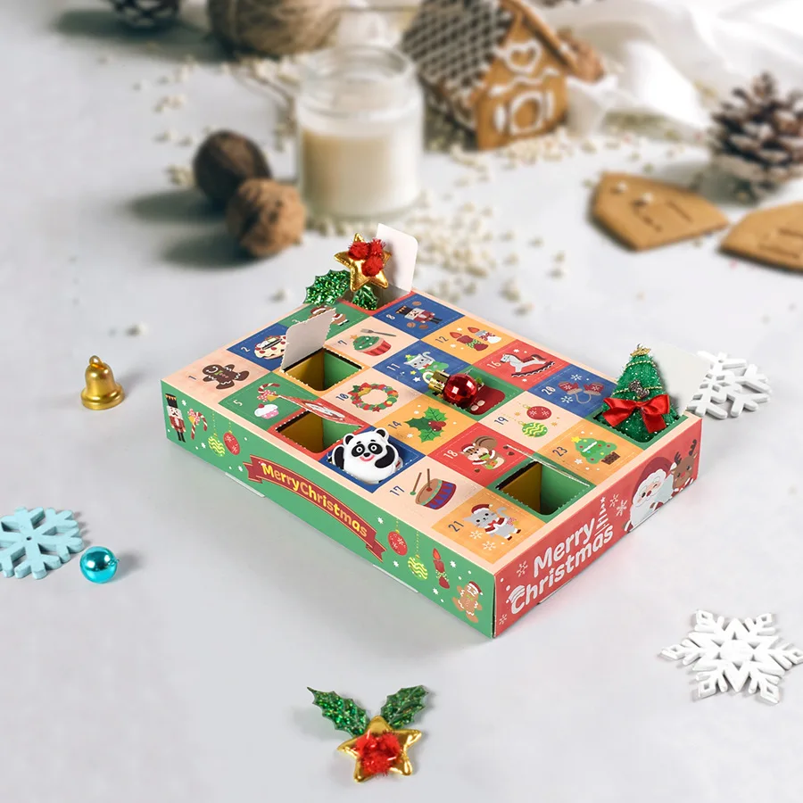 Customized queryManufacture Wholesale Custom Printed Christmas Mystery Box Empty Advent Calendar Boxes