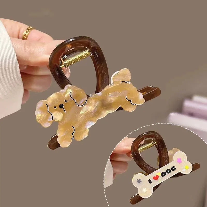 2024 New High-end Hair Claws Cute Puppy Disc Hair Grab Clip New Arrival Hair Accessory Cute Funny Cat Shark Claws Acrylic Claw