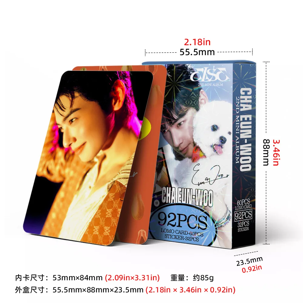 

Набор из 92 шт. Lomo-карточек и стикеров ASTRO ChaEunWoo из нового альбома ELSE, высококачественные открытки, подарки для фанатов EUNWOO, коллекция