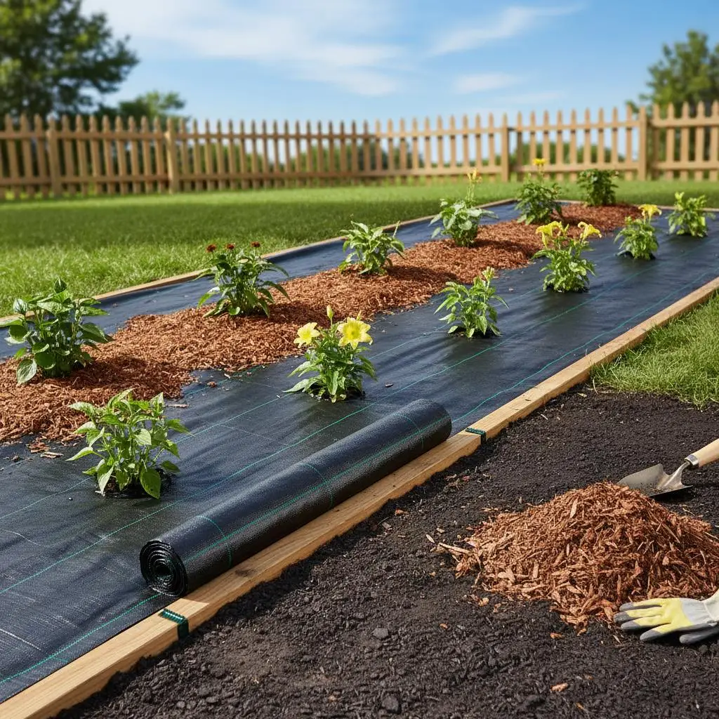 

Прочная ландшафтная ткань 3FTx50FT для клумб, садовых дорожек, теплиц, 5OZ, тканое геотекстильное покрытие для почвы с высокой воздухопроницаемостью