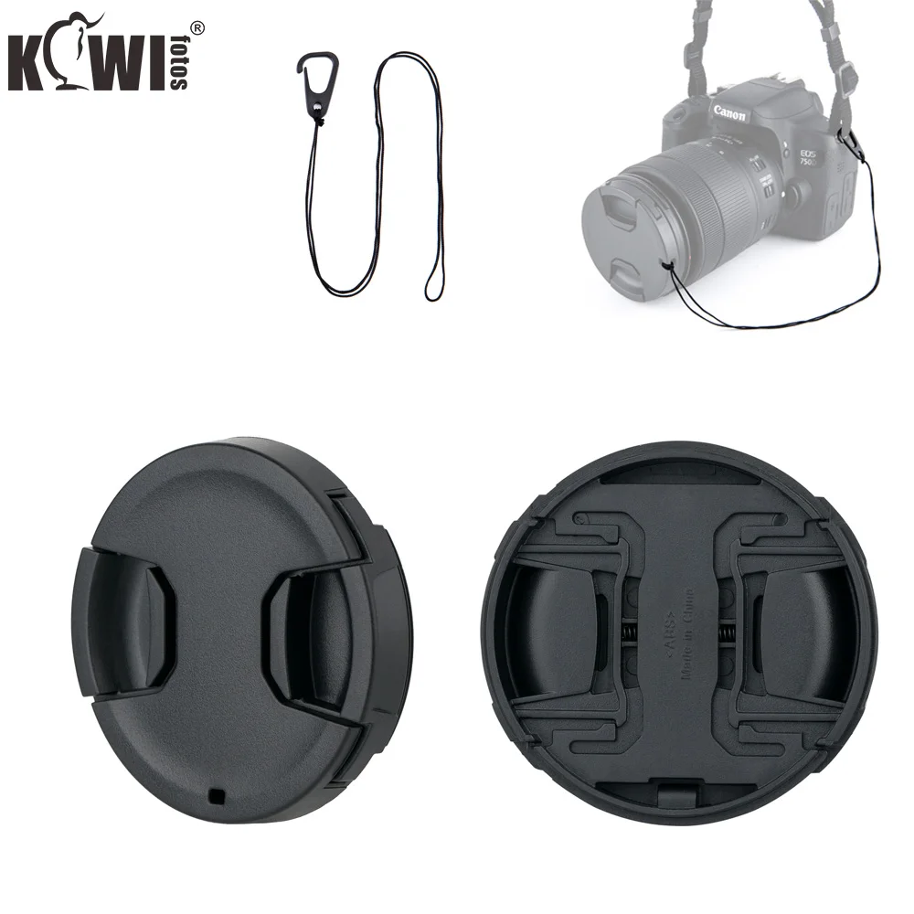 58mm Front Lens Cap Cover with Keeper for Canon EF-S 18-55mm Kit Lens on for Canon T7 T6 T5 T100 4000D 2000D SL3 SL2 SL1 T8i T7i