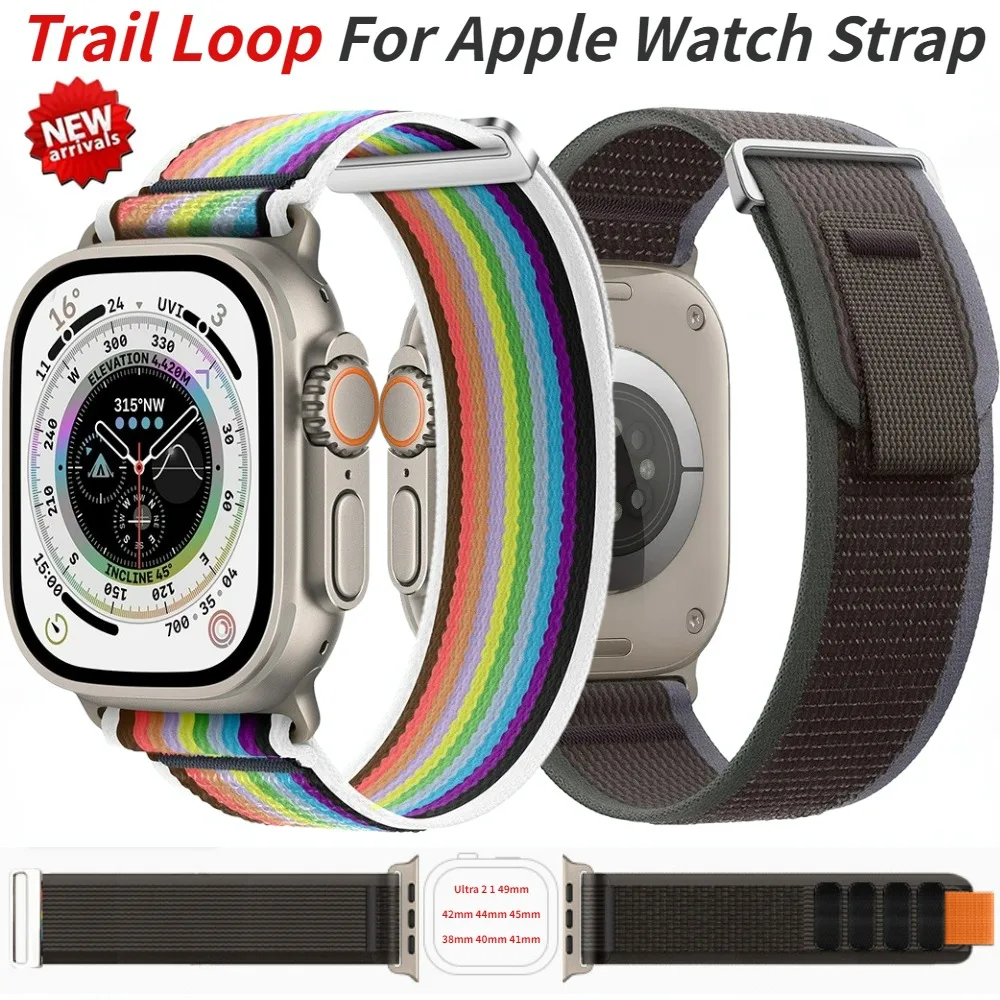 

Nylon Loop Strap for Apple Watch Band Ultra 49mm 10 9 8 7 46mm 42mm 45mm 41mm Braided Bracelet iWatch Series 6 5 4 SE 44mm 40mm