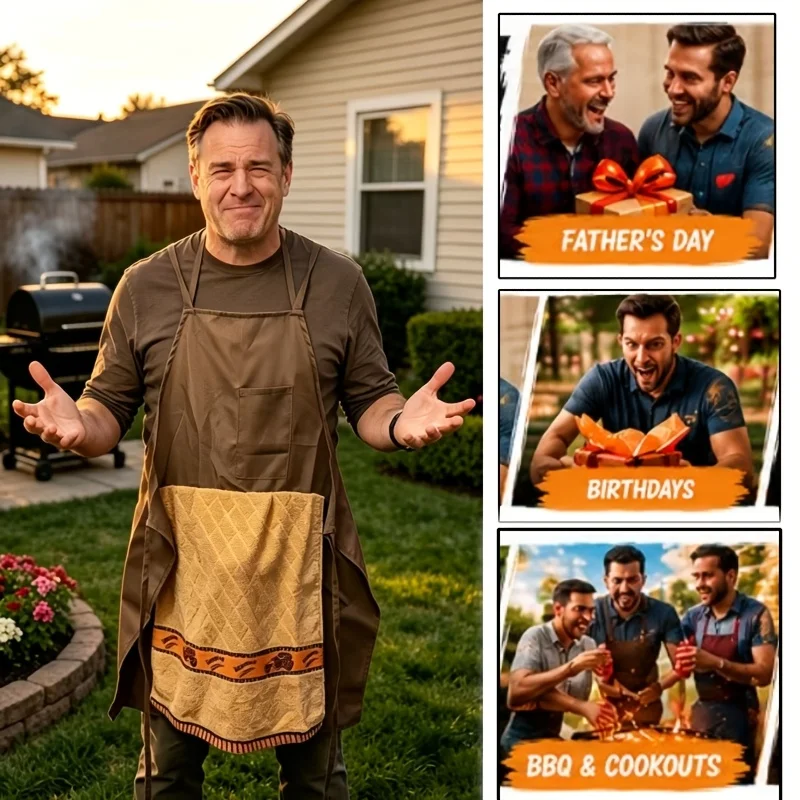 Adjustable Chefs Apron For Adult Men Hilarious Surprise Prank Apron For Bachelor Parties And Kitchen Humors for Home Cooking