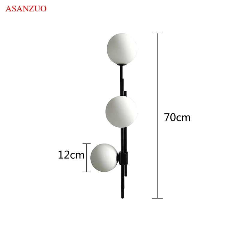 Modern LED Glass Ball Wall Lamp For Living Room Study Bedside lamp Loft Luminaires Home decor Bathroom Mirror Light