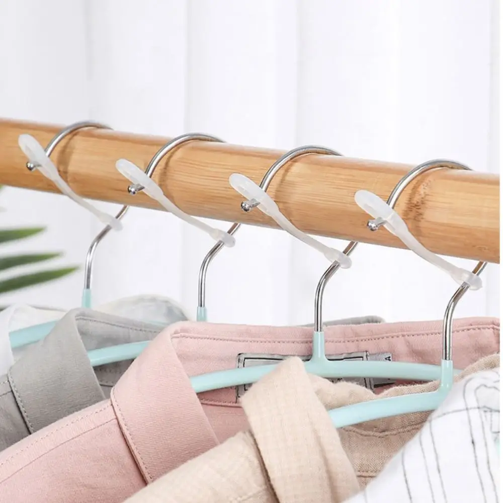 10Pcs Hanger Clip Windproof Drying Racks Hooks Non-slip Fixed Hanger Buckle Anti-drop Cloth Hanger Falling Silicone Strip Buckle