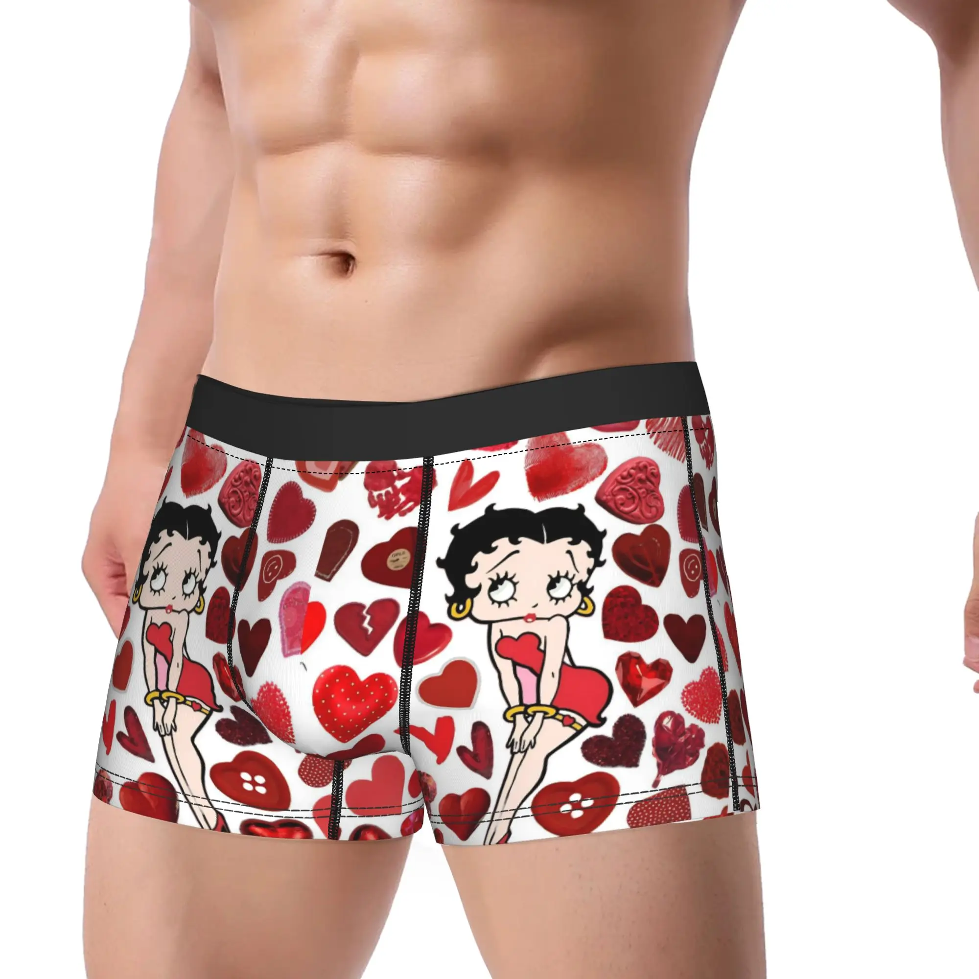 B-Bettys Boops Underwear Cartoon Doll  Men's Boxer Brief Soft Trend Boxershorts Trenky Custom Plus Size Underpants