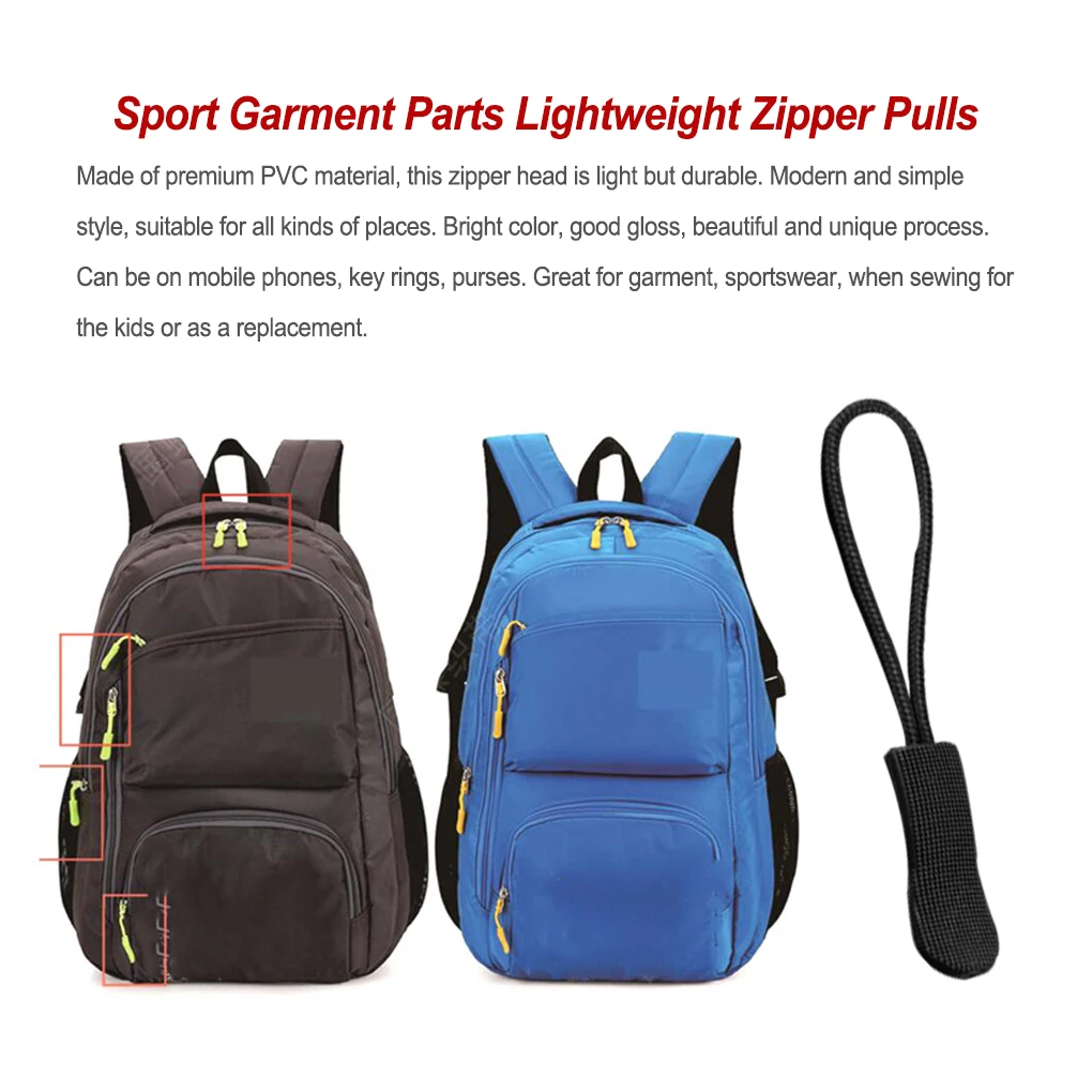 지퍼 풀 풀러 스포츠 의류, 경량 로프 태그 고정 장치, 다목적 교체 버클 의류, 흰색, 8 개