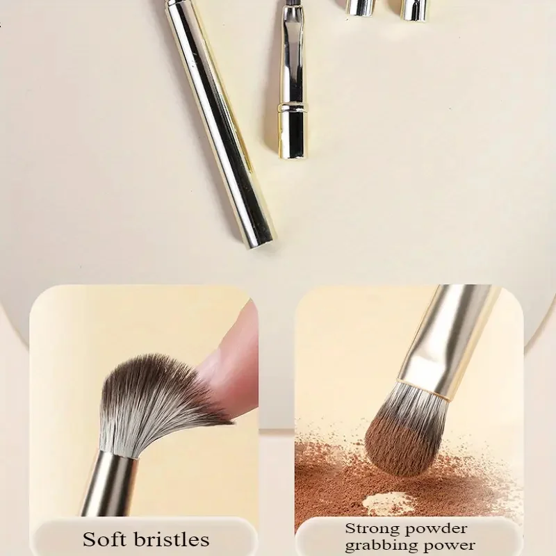 6 pezzi Set di pennelli per trucco a doppia estremità staccabile da viaggio Mini pennello per correttore contorno Pennello per ombretto Strumenti cosmetici per il viso con scatola