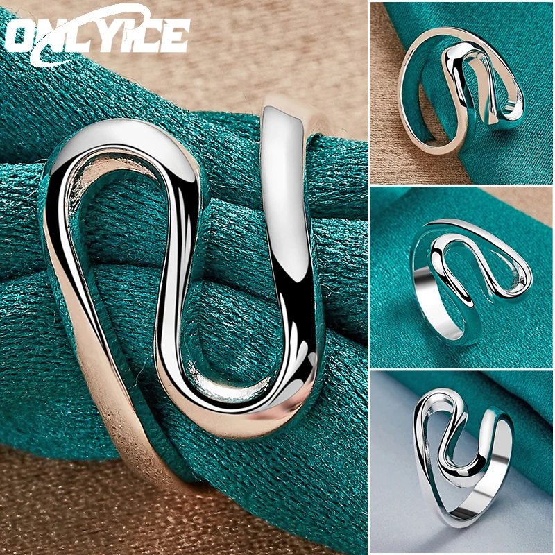 

925 Sterling Silver S-Curve Ring For Women Fashion Party Charm Accessories Jewelry Christmas Gift Free Shipping Wholesale