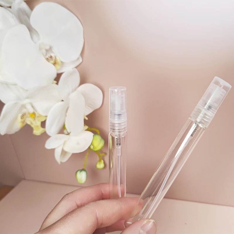 10pcs Mini Clear 2ml 3ml 5ml 7ml 10ml Atomizer Fine Mist Empty Glass Bottle Spray Refillable Fragrance Portable Perfume Vials