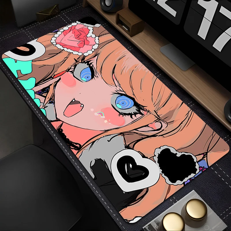 لوحة ماوس ملحقات الألعاب D-danganronpa Junko Enoshima Office Anime لوحة المفاتيح كبيرة حصيرة مكتبية وسادة مطاطية ممتدة