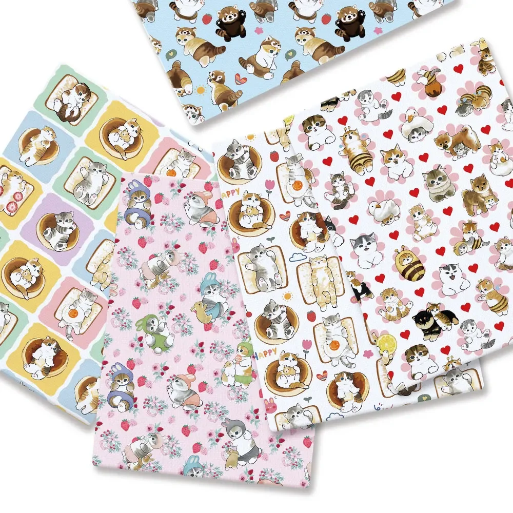 Polyester cotton Cartoon Fabric 140*50cm Handmade Sewing Patchwork Quilting Baby Dress Home Sheet Printed Fabric Sewing Kids