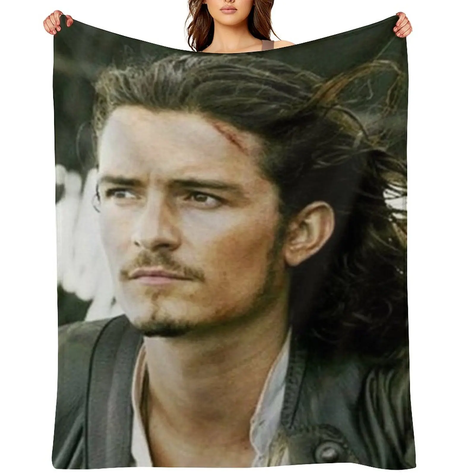 

Orlando Bloom Throw Blanket Kid'S decorative for winter Decorative Sofas Blankets