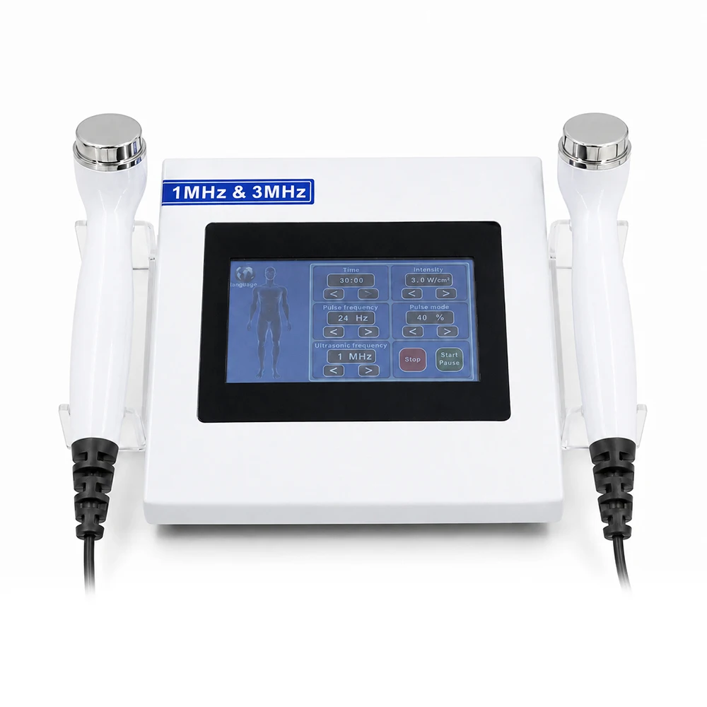 3MHz Ultrasonic Therapy Machine Dual Handles For Pain Relief Muscle Joints Massage Body Massager Ultrasound Physiotherapy Device