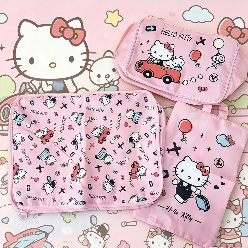 conjunto-de-3-bolsas-de-viagem-hello-kitty-novas-kawaii-para-armazenamento-de-roupas-calcados-e-acessorios-para-mulheres