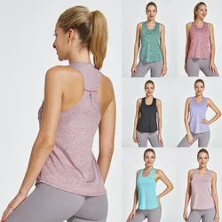 Women Gym Yoga Vest Athletic Fitness Sports Tank Tops Quick Dry Running Blouse Workout Tops Sleeveless Back Yoga Shirts Gym Top