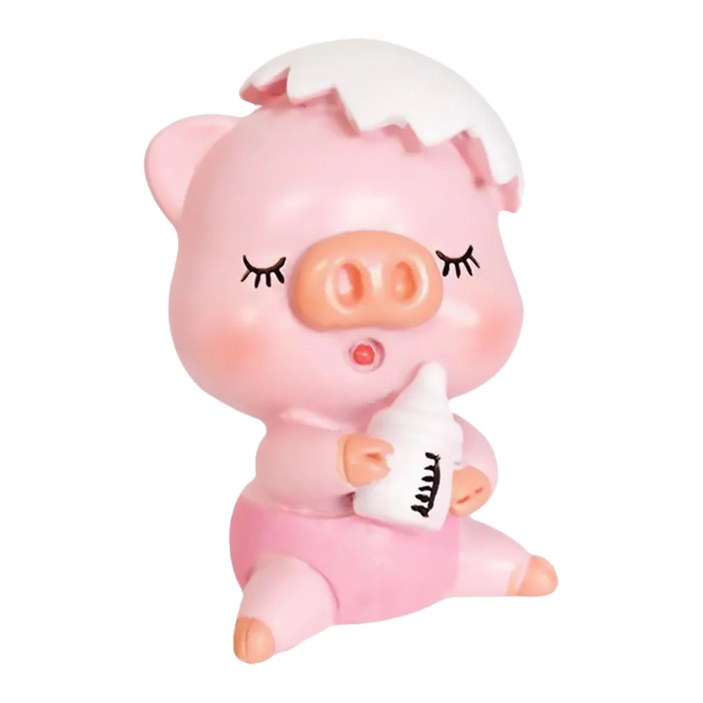 

1pc Birthday Cake Ornament Layout Pig Mold Cake Topper Small Decor For Birthday Party Baking Dessert Ornament Desktop Layout