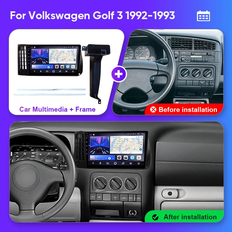 QSZN For Volkswagen Golf 3 1992 - 1993 LHD Android 13 Car Radio