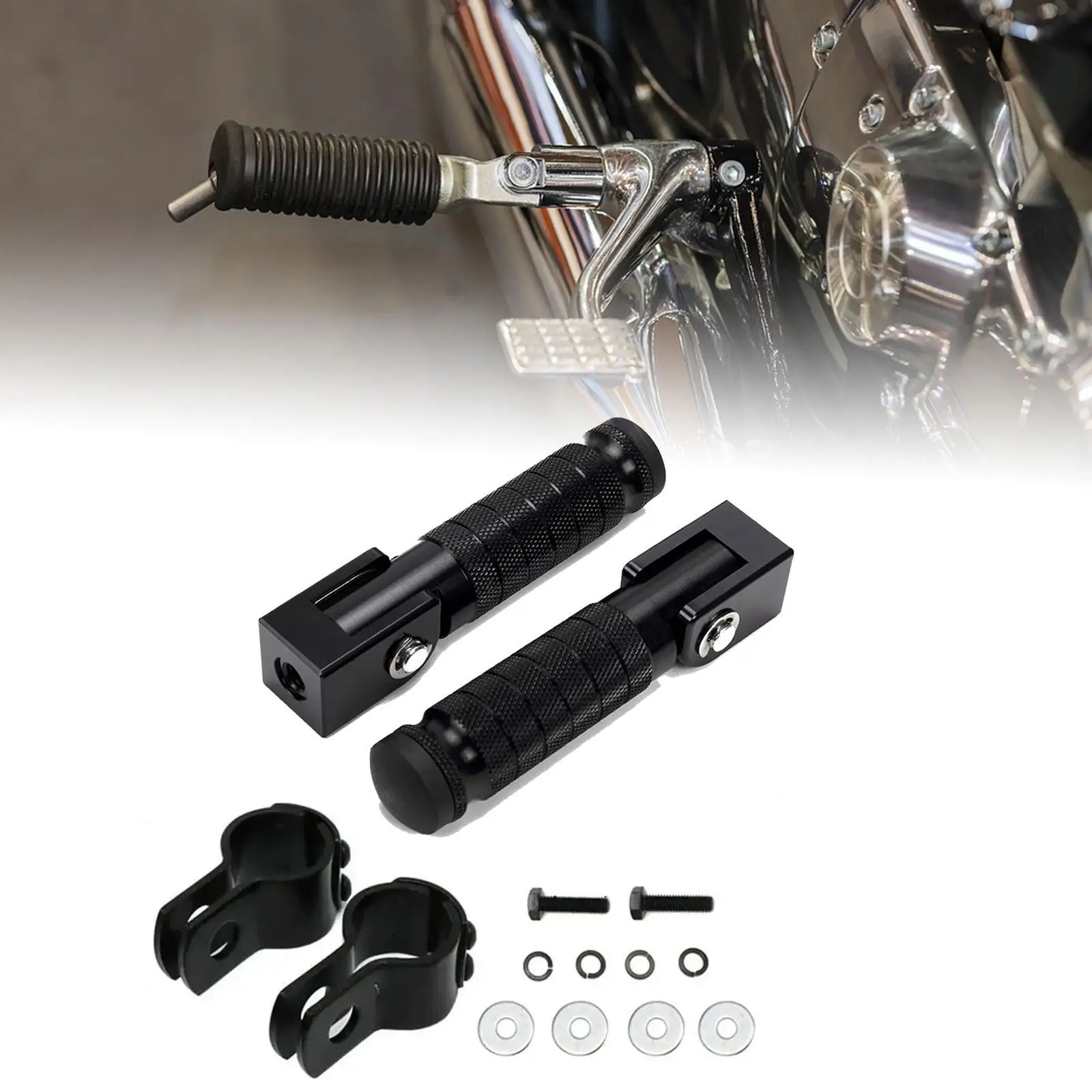 

Generic Motorcycle Foot Pegs Footrests Foldable 8mm Practical 90 Degree Replaces