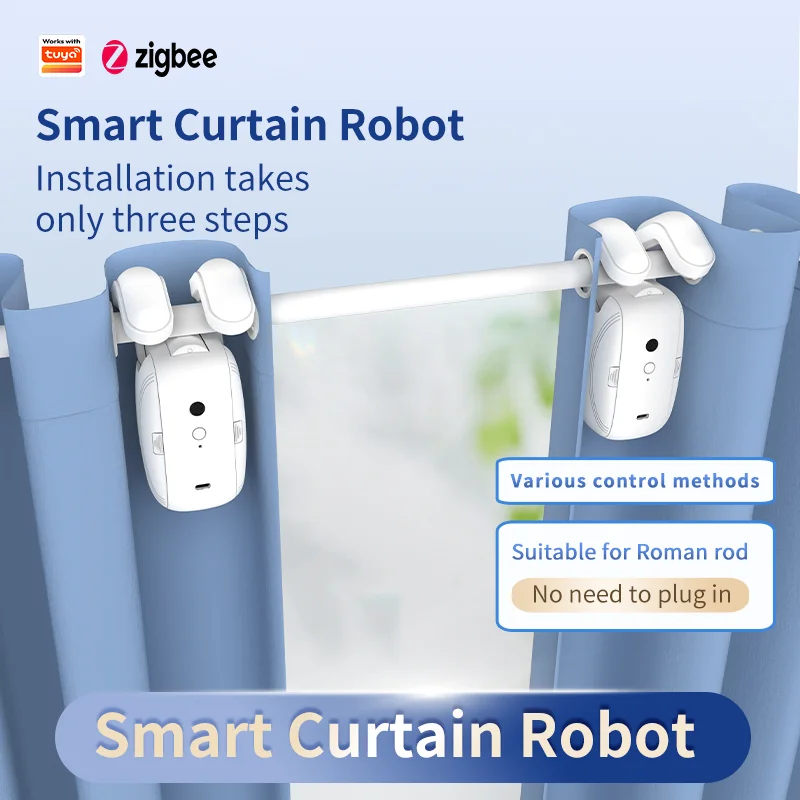 

Умный ZigBee автоматический открыватель занавески, датчик освещенности времени, приложение Smart Life, дистанционное управление, работа с Alexa Echo Google Home