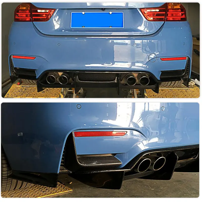 Rear Bumper Diffuser Lip Splitters For BMW F80 M3 F82 F83 M4 4 Door 2 Door 2014 - 2019 Carbon Fiber Lower Corner Spoiler Covers