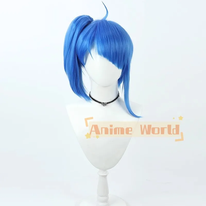 Sora Harewataru Cosplay Pruik Mooie Cure Blue Short Pigtail Hittebestendige Synthetische Hair Halloween Party Carnaval + Gratis Pruik Cap